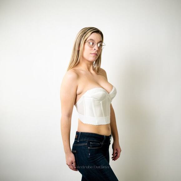 Vintage 90s White Structured Corset Bustier Lingerie- 34B - Picture 6 of 7